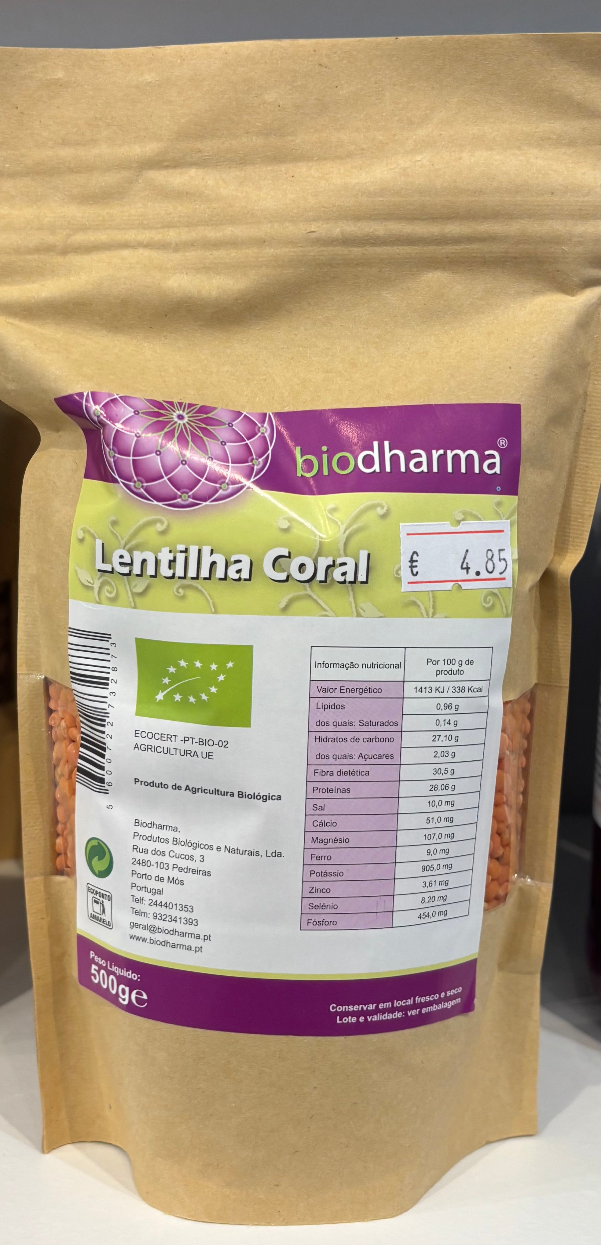 Biodharma - Lentilha Coral - 500g Bio