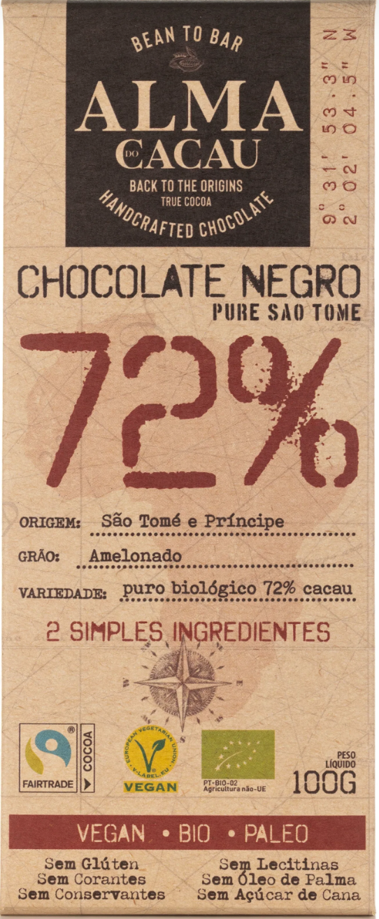 Chocolate ALMA CACAU 72% Bio