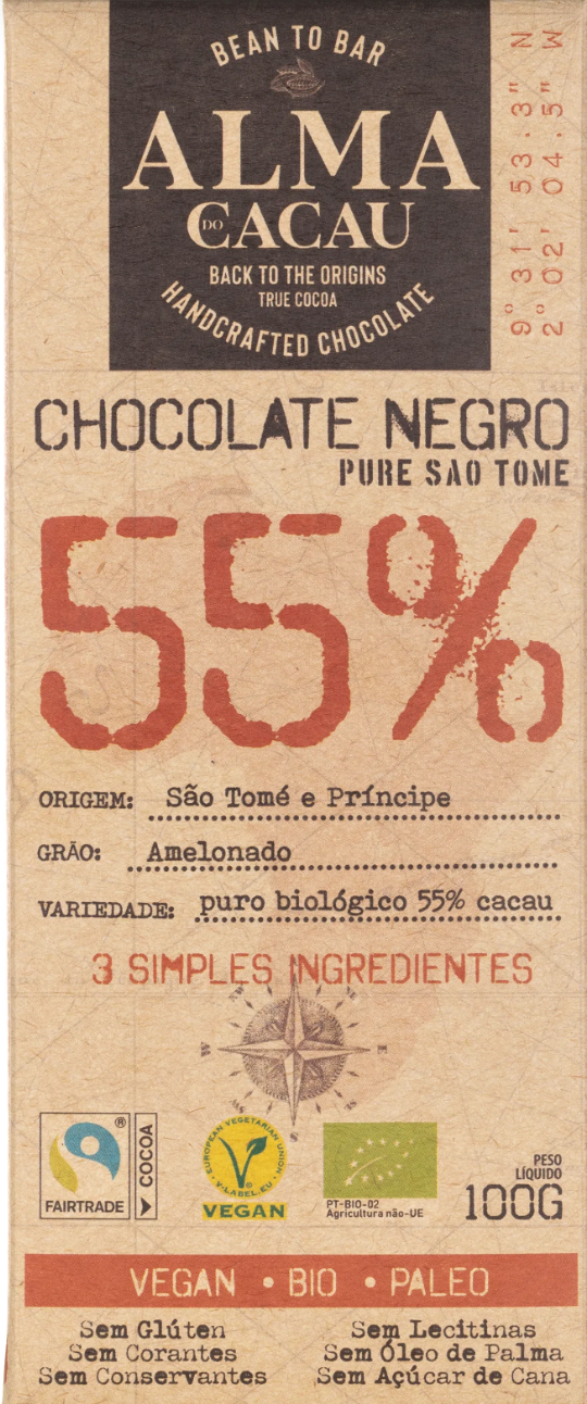 Chocolate ALMA CACAU 55% Bio