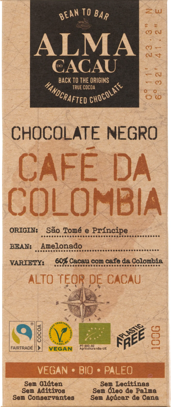 Chocolate ALMA CACAU - Cafe de Colombia - Bio