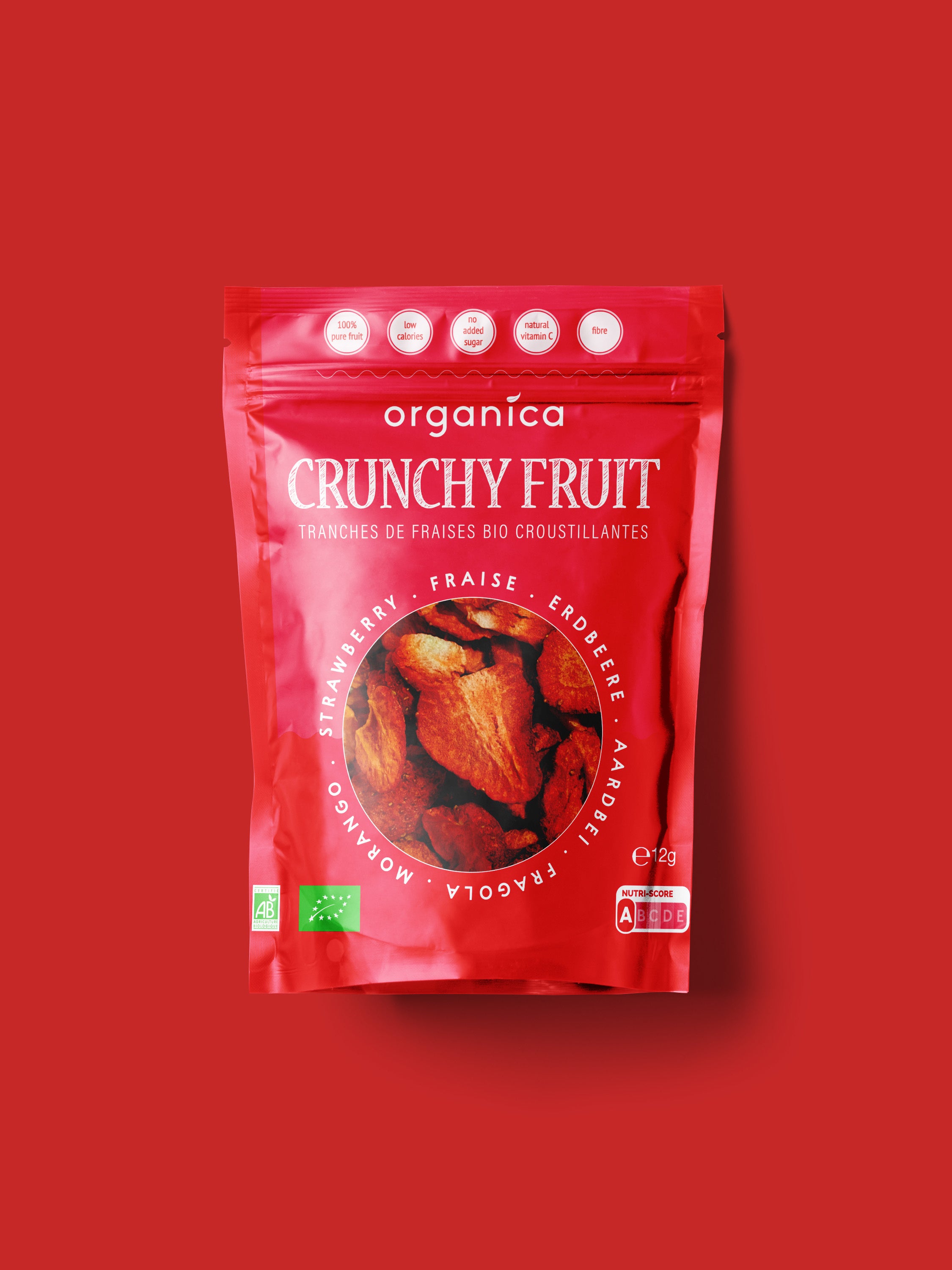 Organíca - Frutos Crocantes Morango - 12g Bio