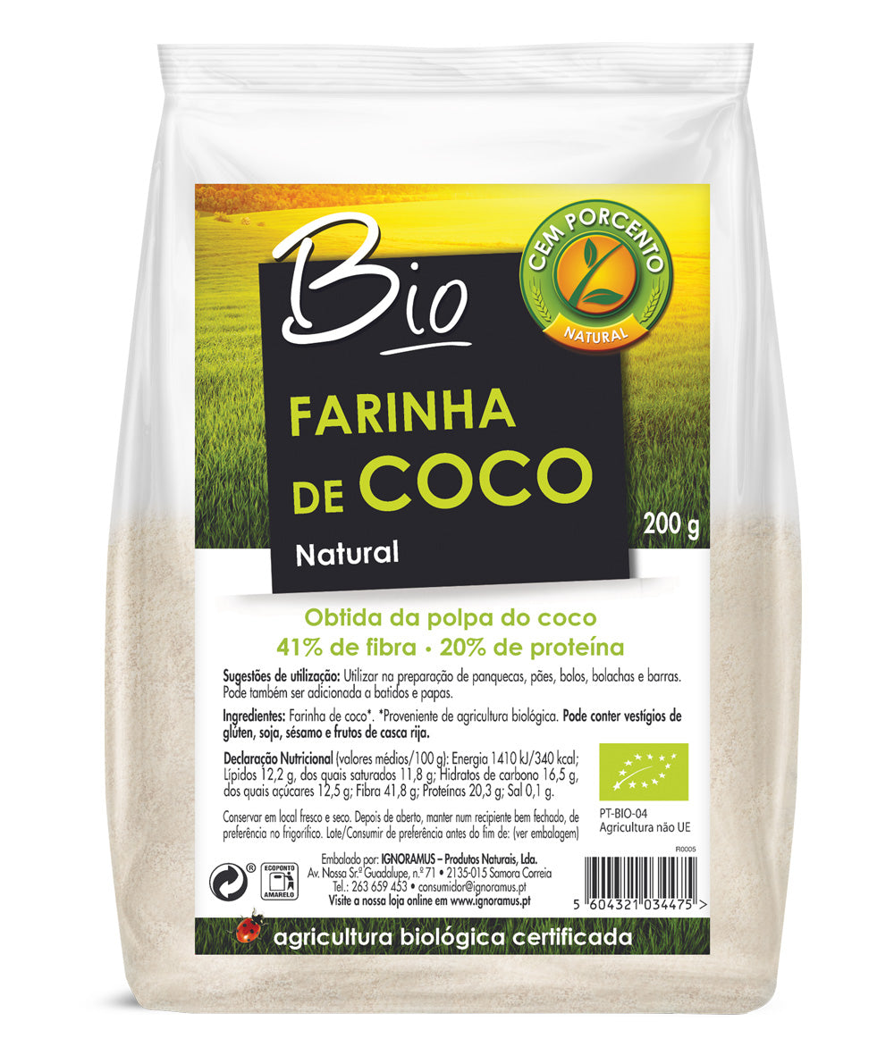 Cem porcento - Farinha de Coco - 200g Bio
