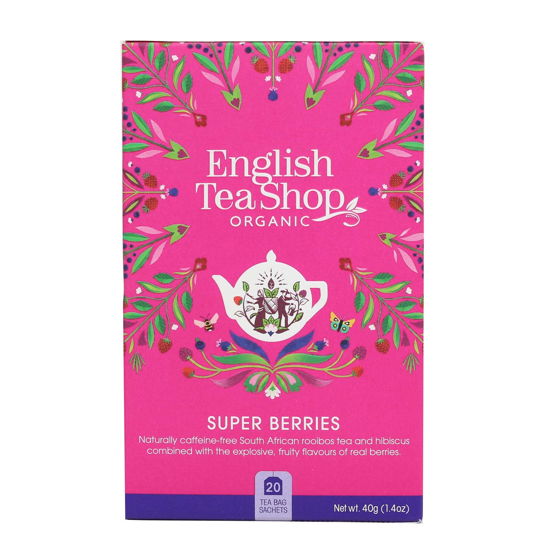 English Teashop - Rooibos de Hibiscos, Morangos, Mirtilos e Framboesas - Bio